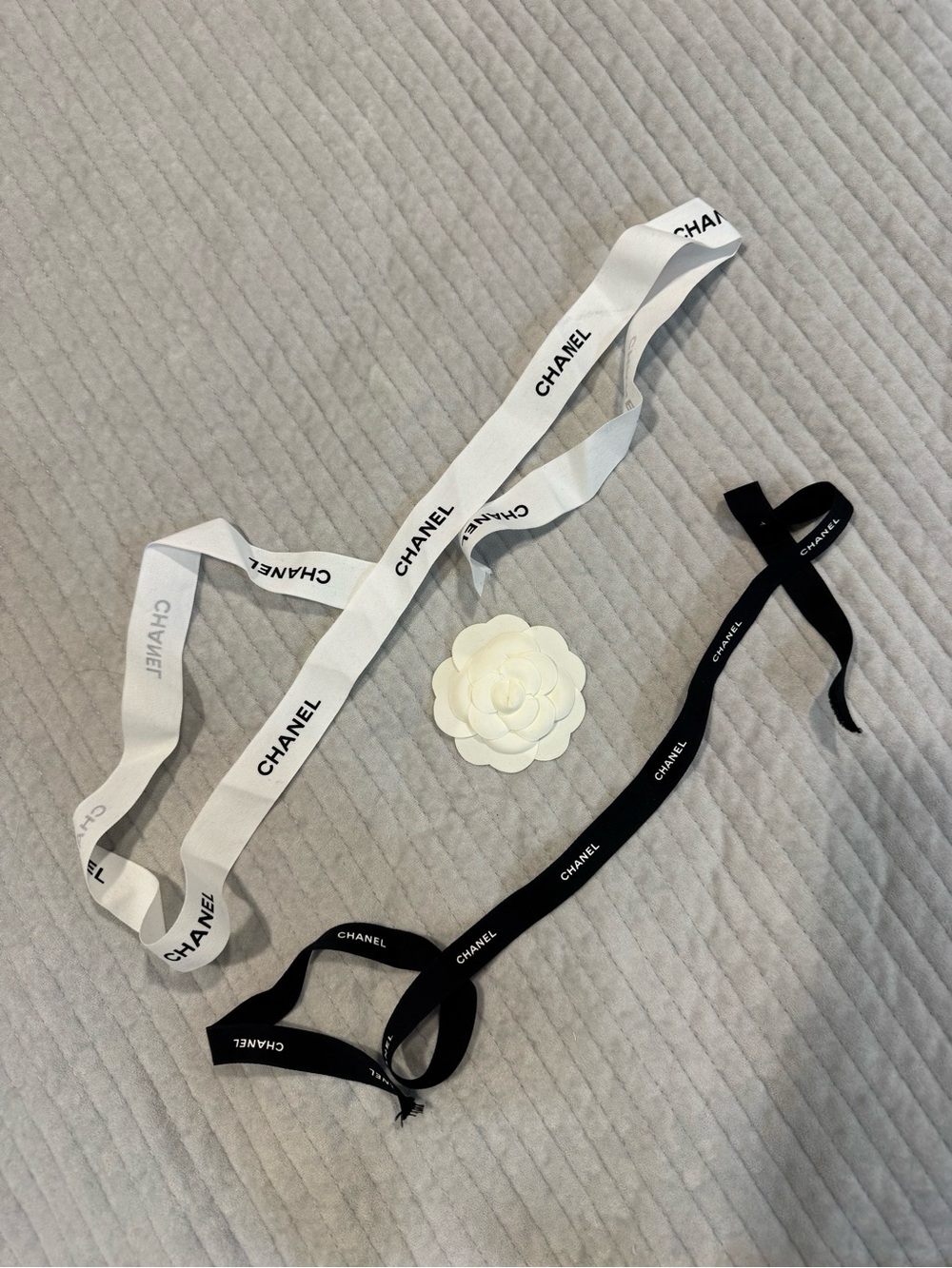 🟡3/$15 DEAL! CHANEL Black and White Logo Ribbon with Camellia Sticker Set
